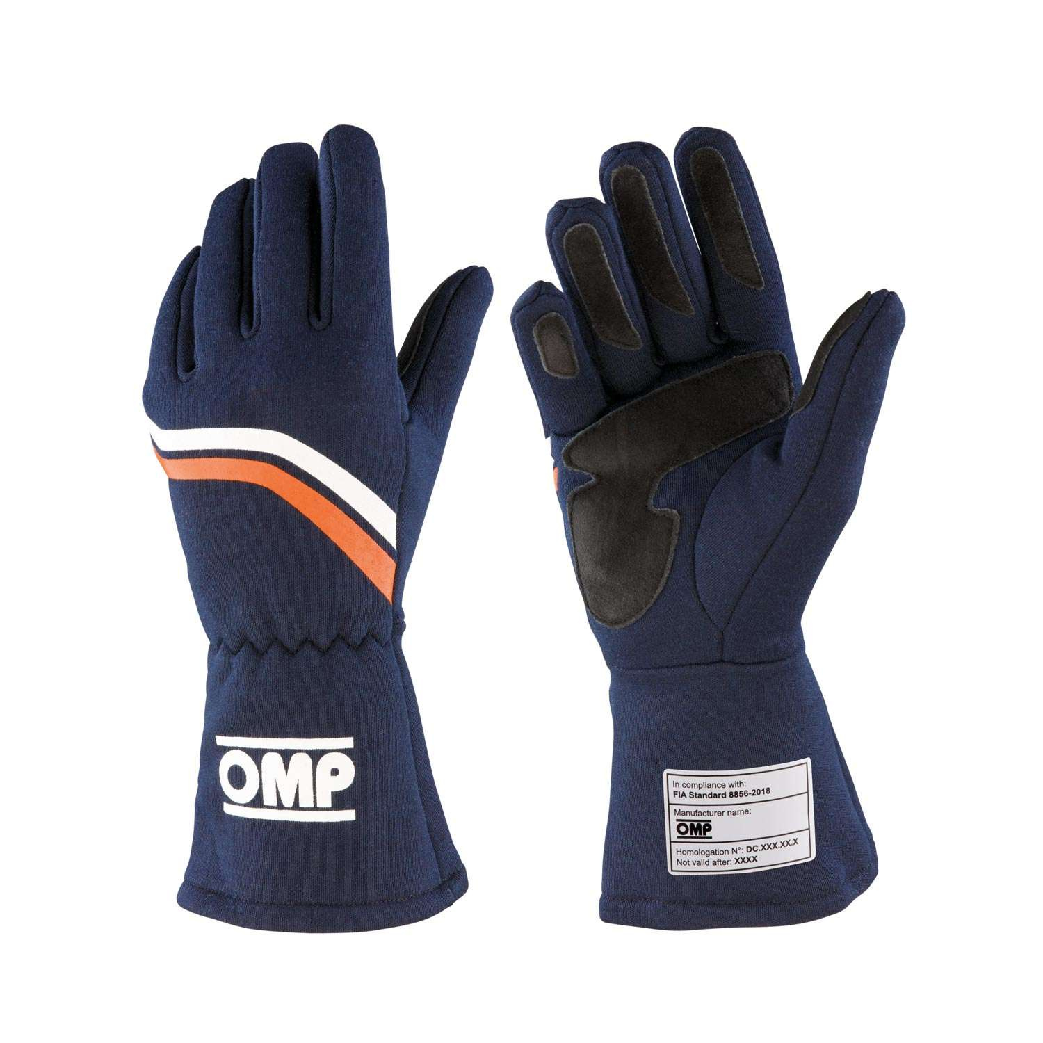 OMP DIJON MY21 Racing Gloves Navy Blue FIA homologation