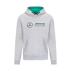  Mercedes AMG F1 Mens Logo Hooded Sweatshirt Grey