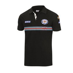 Men's Sparco Martini Stripe black polo shirt