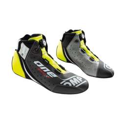 OMP ONE EVO X R Racing Shoes Black/Yellow (FIA )
