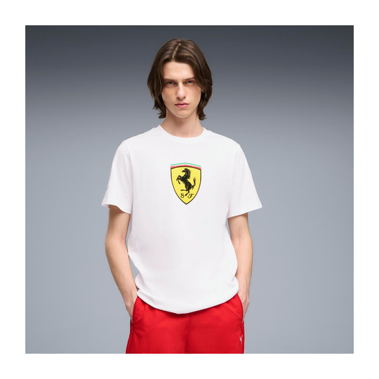 2026 Scuderia Ferrari F1 Mens Large Logo T-Shirt white