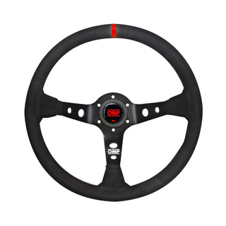 OMP Corsica Steering Wheel Black/Red Suede