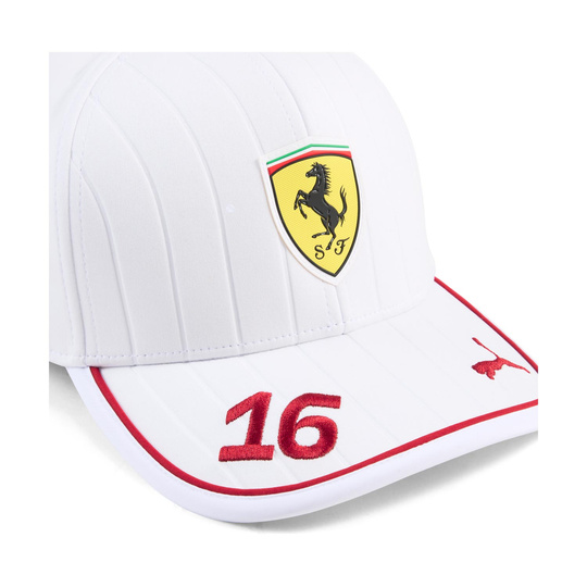 2025 Scuderia Ferrari F1 Leclerc White Team Baseball Cap