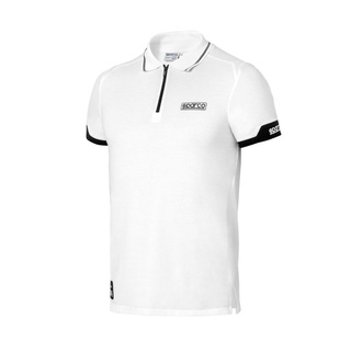  Sparco Mens ZIP Poloshirt white