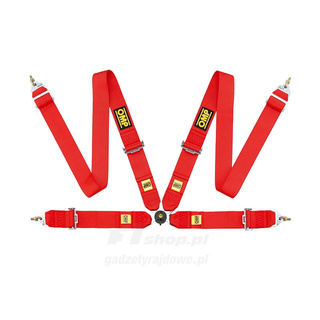 OMP DA801F MY14 4-Point Harness Red (FIA)