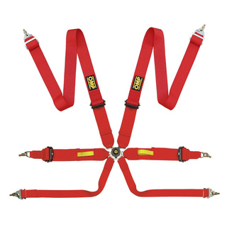 OMP Tecnica 3 6-Point Harness Red (FIA)