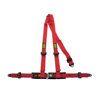 OMP Road 3 - points Safety Belts ECE, DA504 Red