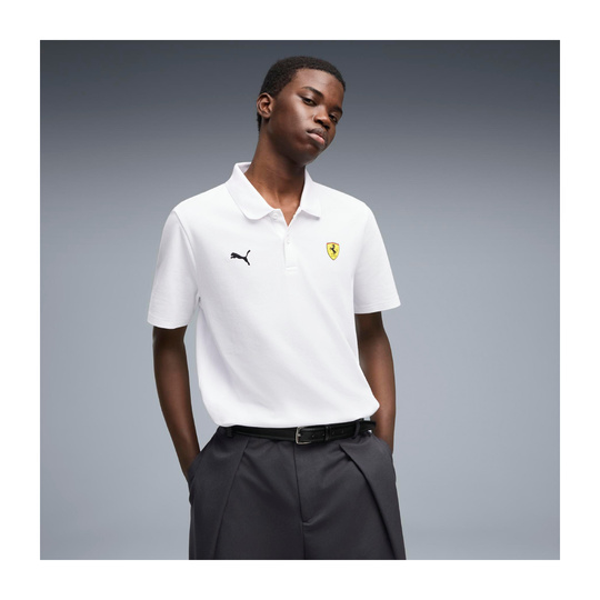 2026 Scuderia Ferrari F1 Mens Logo Polo Shirt white