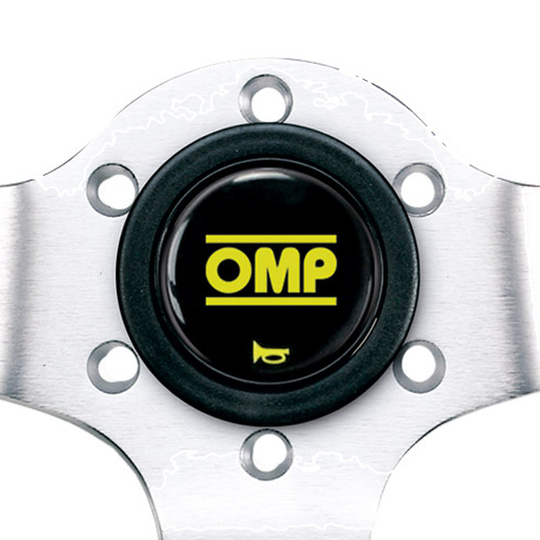 OMP Corsica Steering Wheel Silver/Yellow Leather