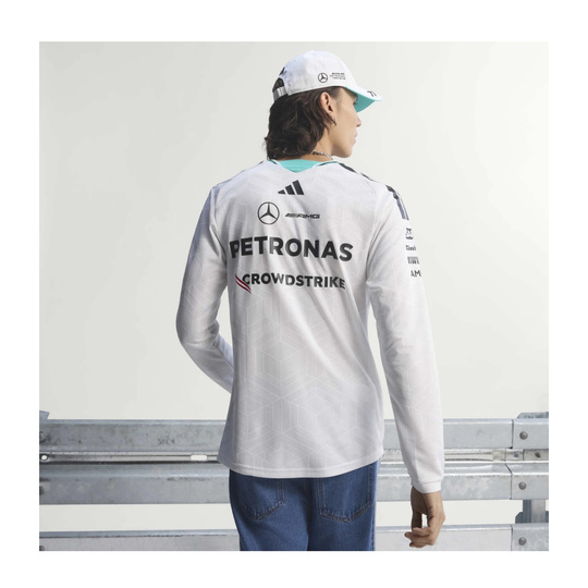 2026 Mercedes AMG F1 Mens Team Authentic Longsleeve T-shirt white