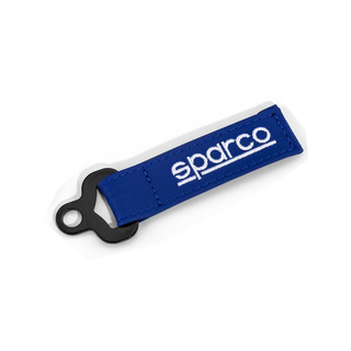 Sparco Leather Keyring Blue