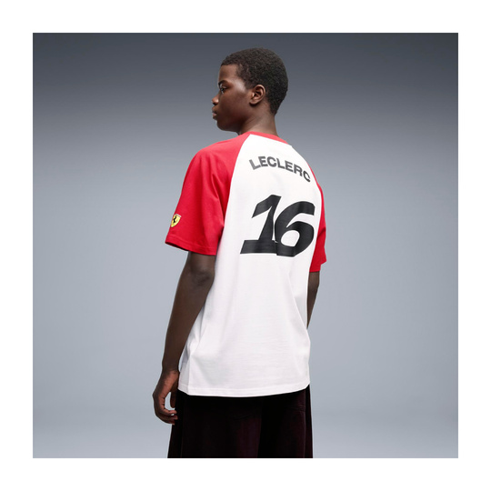 2026 Scuderia Ferrari F1 Mens Leclerc Graphic T-Shirt white