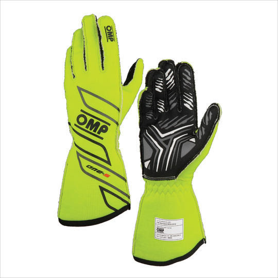 OMP ONE-S MY25 Racing Gloves Yellow (FIA)