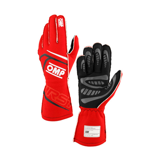OMP FIRST MY24 Racing Gloves Red (FIA)