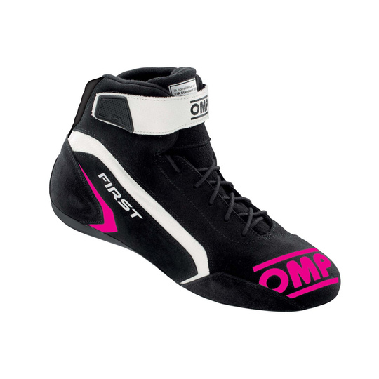 OMP First MY21 Racing Shoes Black/Pink (FIA)