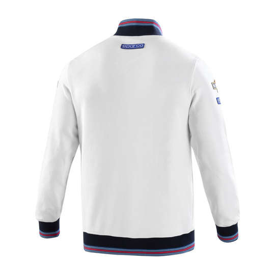 Sparco Mens Martini Racing Full Zip Sweatshirt white