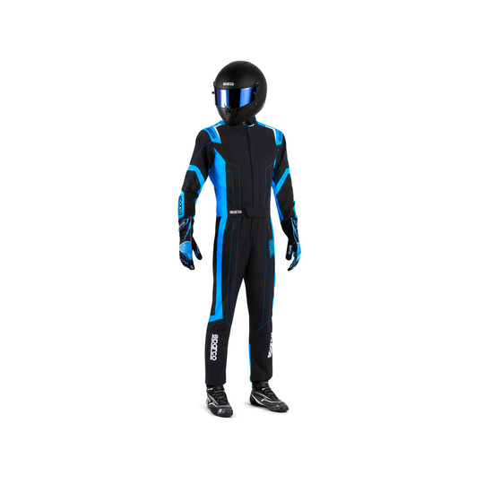 Sparco THUNDER Kids Karting Suit Black/Blue (FIA)