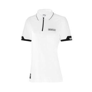  Sparco Ladies ZIP Poloshirt white