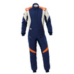 OMP First Evo MY25 Race Suit Navy Blue/Orange (FIA)