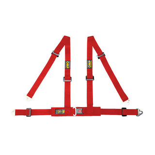 OMP Road 4 - points Safety Belts ECE, DA507 Red