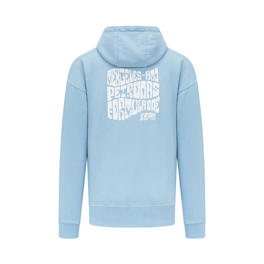 Men's Retro Hoodie Blue Mercedes AMG F1