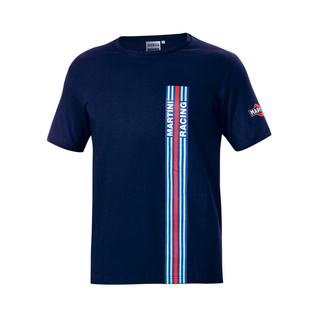 Sparco Mens Martini Racing Stripes t-shirt navy blue