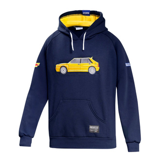 Sparco Lancia HF Delta Integrale Hoodie Navy Blue/Yellow