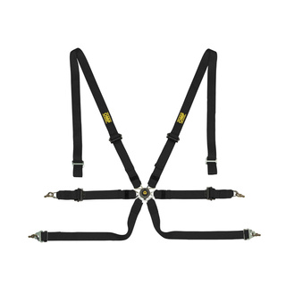 OMP One Pull Up 6-Point Harness Black (FIA)
