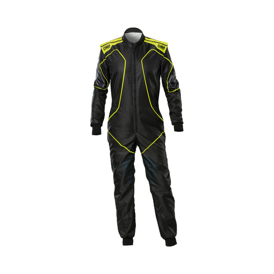 OMP KS-3X Art Kids Karting Suit Black/Yellow (FIA)