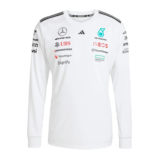 2025 Mercedes AMG F1 Mens Team Longsleeve T-shirt white