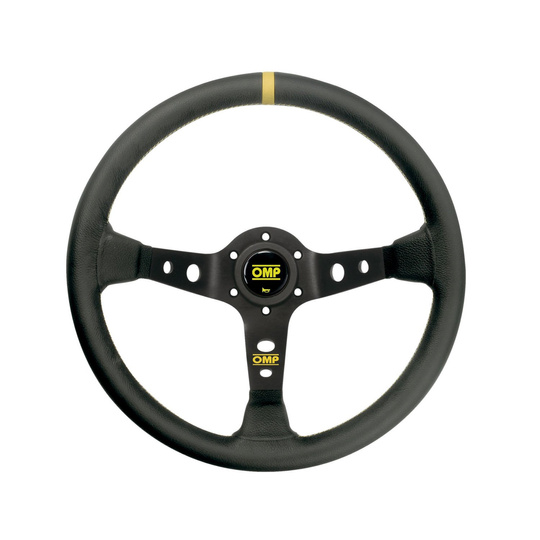 OMP Corsica Steering Wheel Black/Yellow Leather