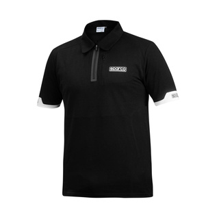 Sparco Zip MY22 Polo Shirt Black