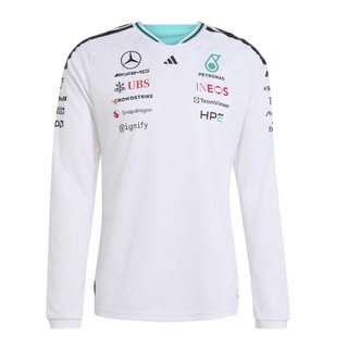 2026 Mercedes AMG F1 Mens Team Authentic Longsleeve T-shirt white
