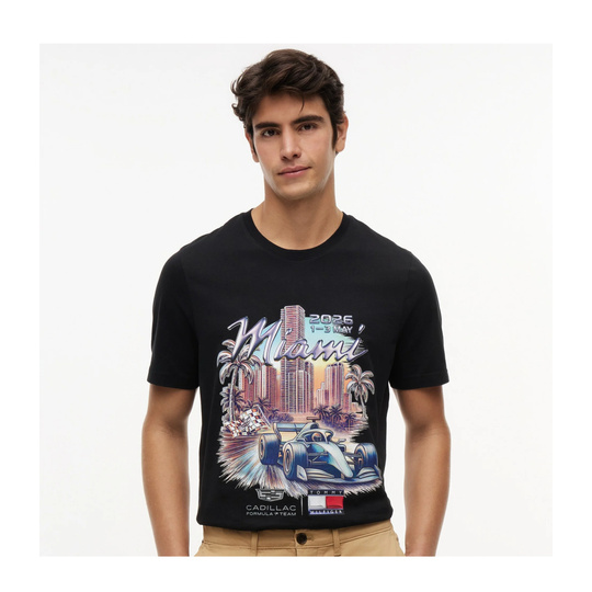 2026 Cadillac F1 Miami Graphic T-shirt Black