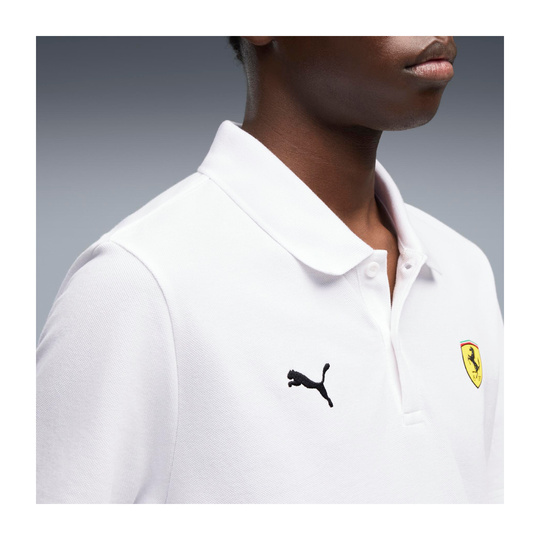 2026 Scuderia Ferrari F1 Mens Logo Polo Shirt white