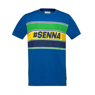 2025 Ayrton Senna F1 Mens Hashtag T-Shirt blue