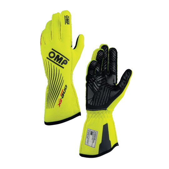 OMP One EVO FX MY26 Racing Gloves Yellow (FIA)