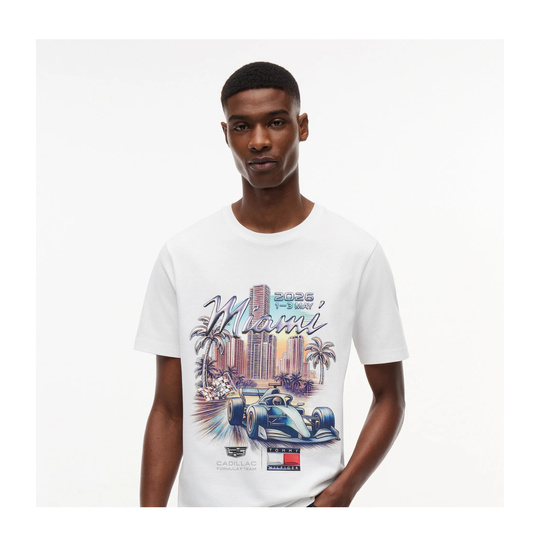 2026 Cadillac F1 Miami Graphic T-shirt White