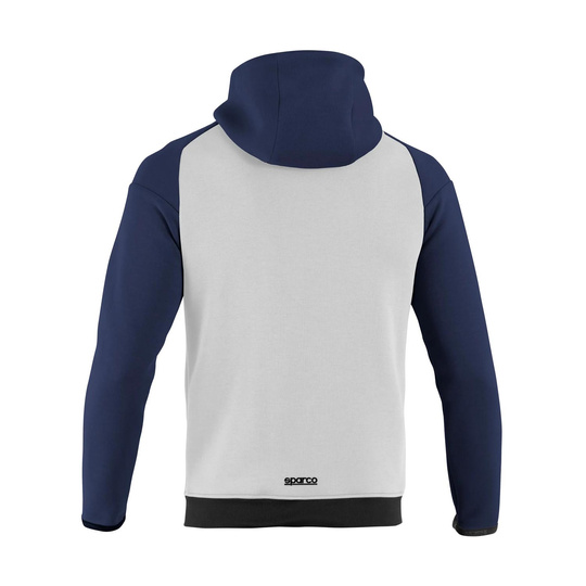 Sparco Full Zip MY25 Mens Hooded Sweatshirt white-navy blue