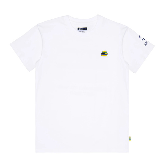 2026 Ayrton Senna F1 Mens Helmet T-Shirt white