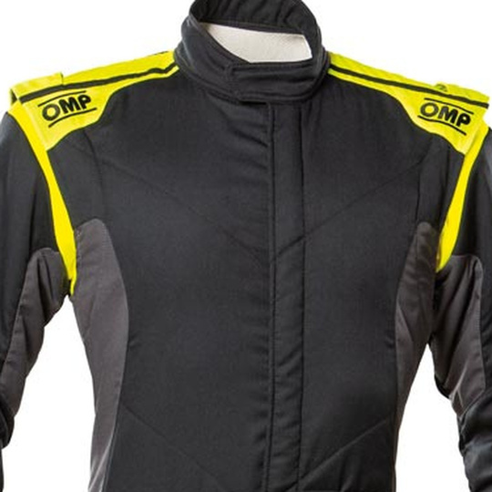 OMP Tecnica Hybrid Race Suit Black/Yellow (FIA)