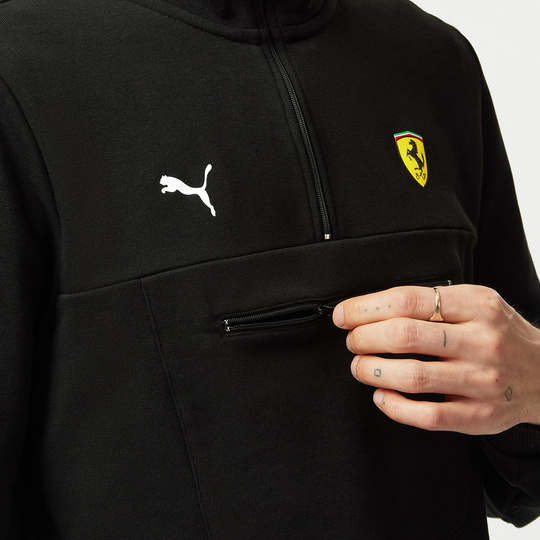 2024 Ferrari F1 Men's 1/4 Zip Black Sweatshirt