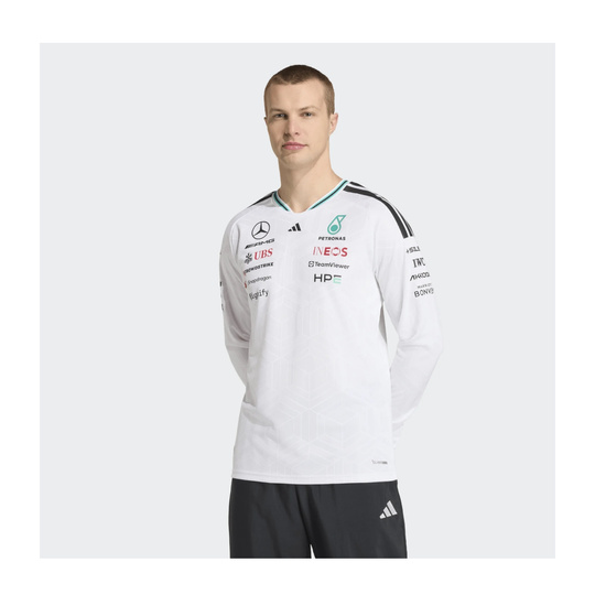 2026 Mercedes AMG F1 Authentic Team Long Sleeve T-shirt White