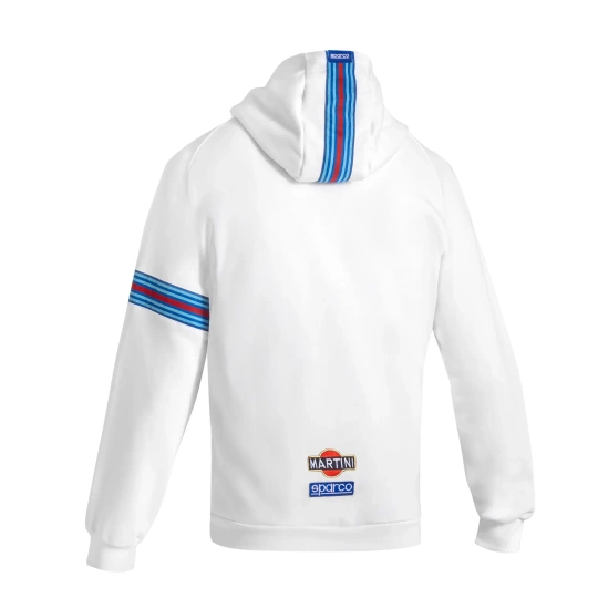 Sparco Full Zip Martini Racing MY25 Mens Hooded Sweatshirt white