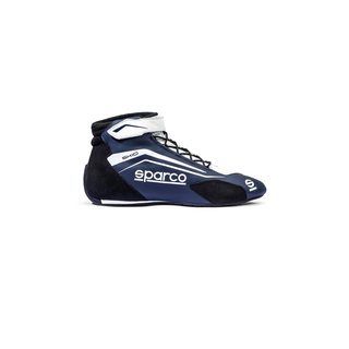 Sparco Skid MY25 Racing Shoes Navy Blue/White (FIA)