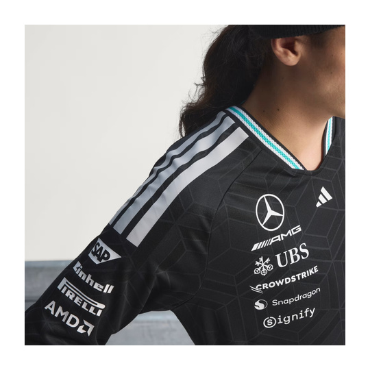 2026 Mercedes AMG F1 Mens Team Authentic Longsleeve T-shirt black