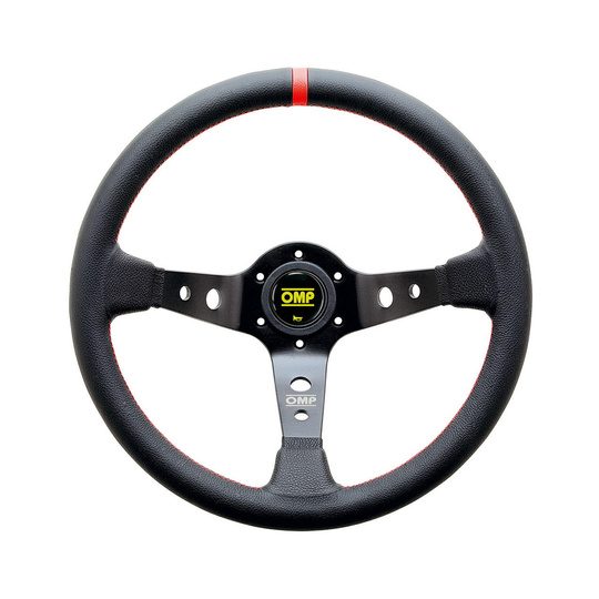 OMP Corsica Steering Wheel Black/Red Leather