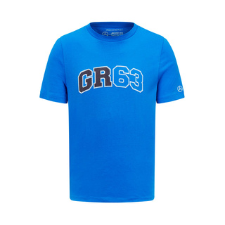  Mercedes AMG F1 Mens George Russell Logo T-shirt Blue