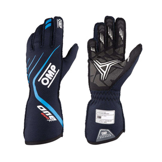 OMP One EVO X Racing Gloves Navy Blue (FIA)