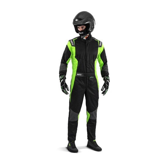 Sparco Futura Race Suit Black/Green (FIA)